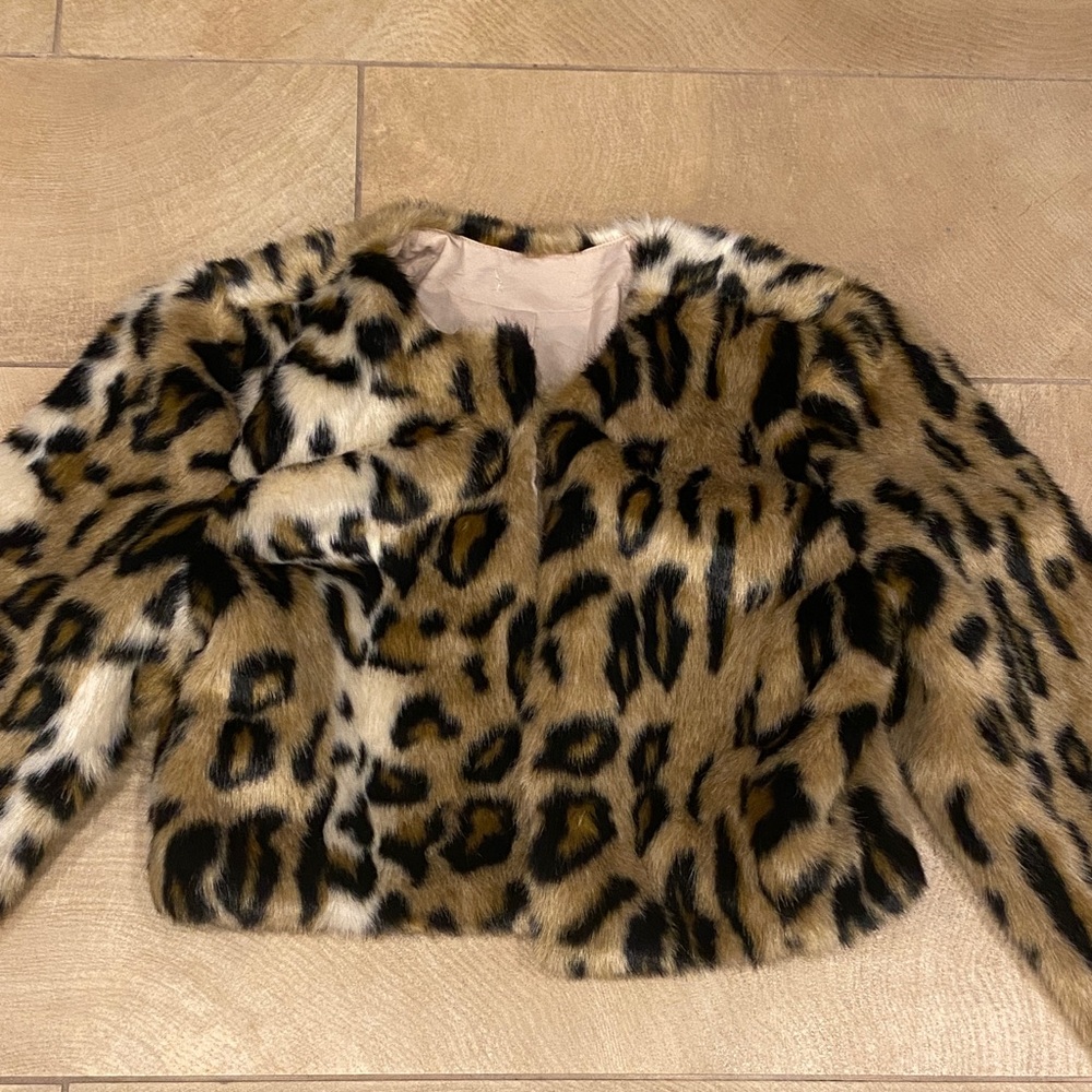 Leopard Print Faux Fur Woman’s Jacket